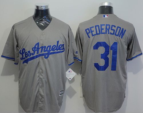 Dodgers #31 Joc Pederson Grey New Cool Base Stitched MLB Jersey - Click Image to Close